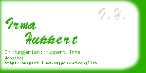 irma huppert business card